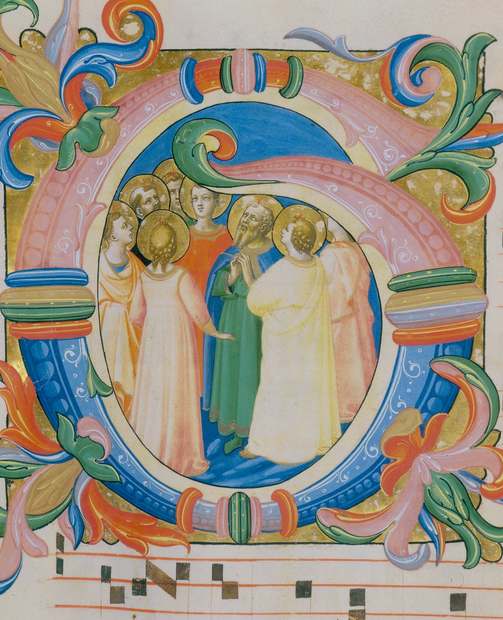 Gruppo di santi, miniatura illustrata in un messale da Fra Angelico