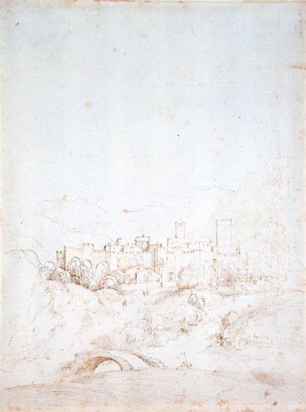 Una città collinare italiana (recto) da Fra Bartolomeo