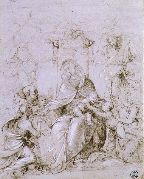 Madonna col Bambino in trono con San Giovanni Battista presentato da un angelo e Santa Monica da Fra Bartolomeo