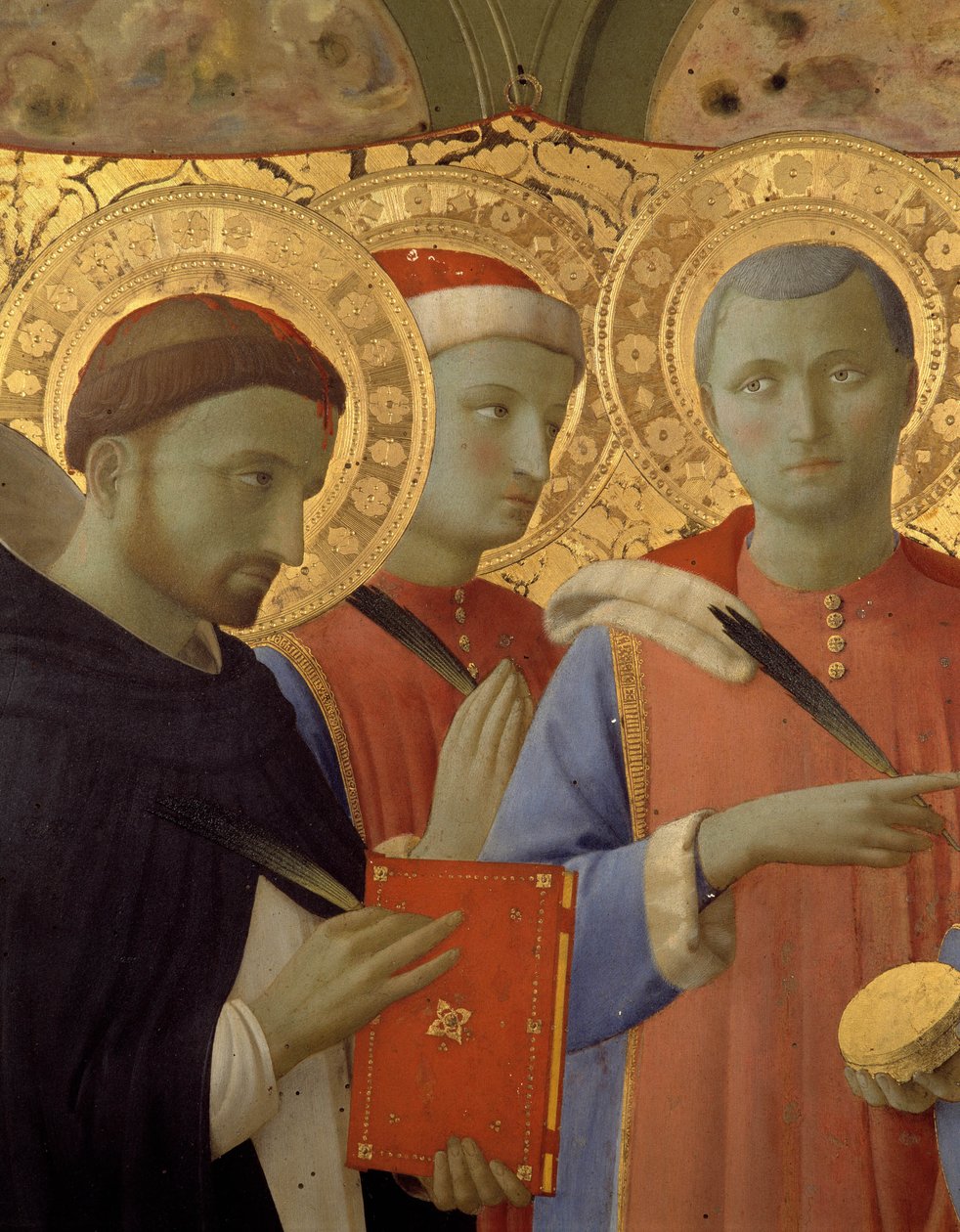 Dettaglio del polittico di Annalena: Ritratti di San Pietro Martire, San Cosimo e San Damiano da Fra  Angelico
