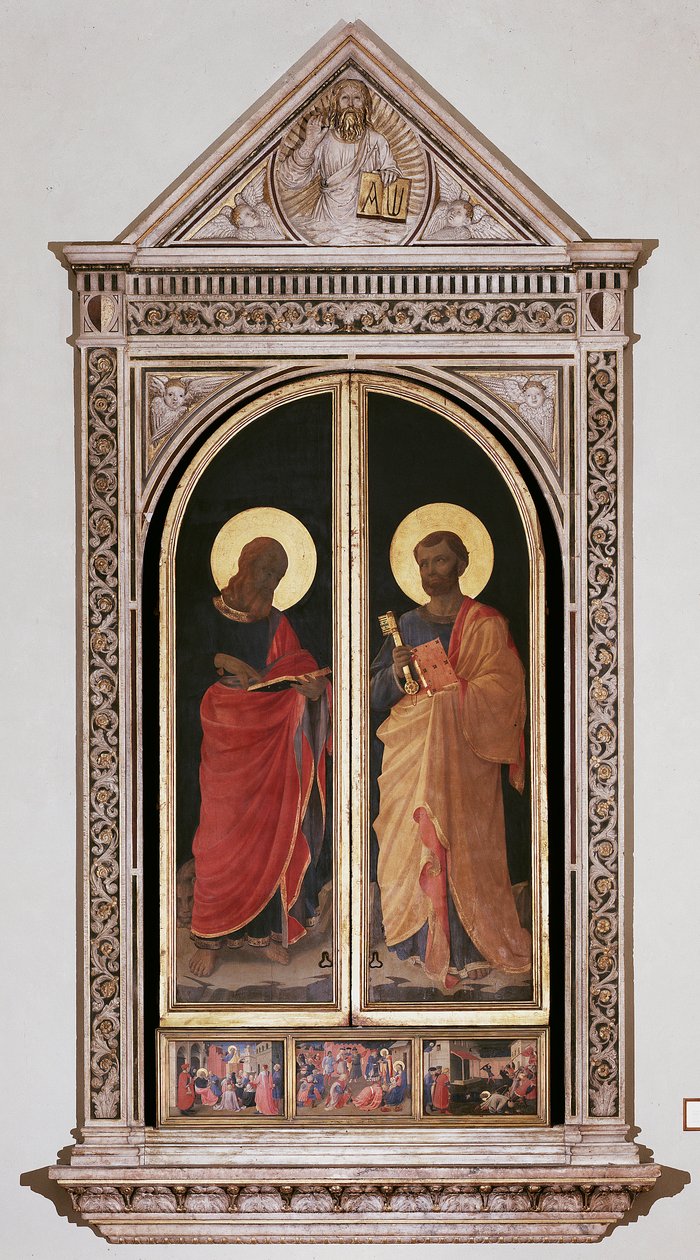 San Marco (sinistra) e San Pietro. Tabernacolo chiuso dei Linaioli da Fra  Angelico