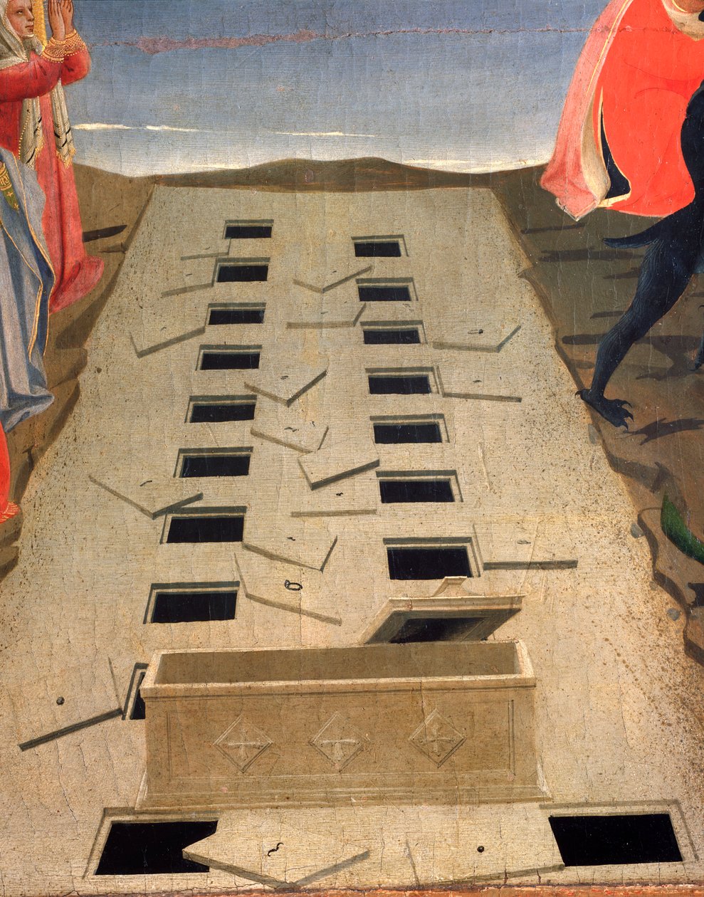 Le tombe aperte, dettaglio del Giudizio Universale da Fra  Angelico