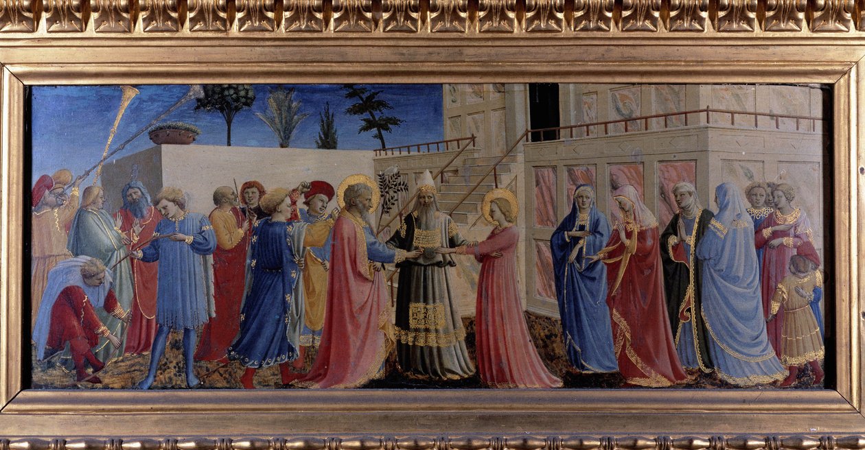 Le nozze della Vergine. Predella da Fra  Angelico