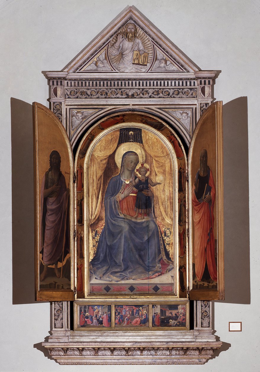 Vergine con bambino. Tabernacolo aperto dei Linaioli da Fra  Angelico