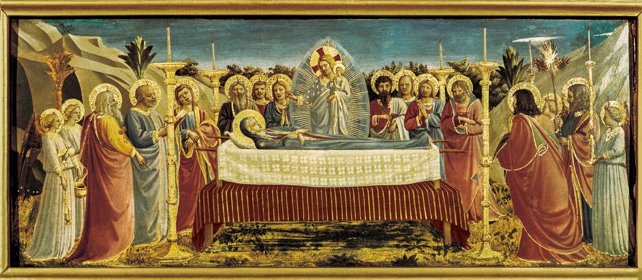 I funerali della Vergine, 1434-35 circa (tempera su tavola) da Fra (c.1400-55) Angelico