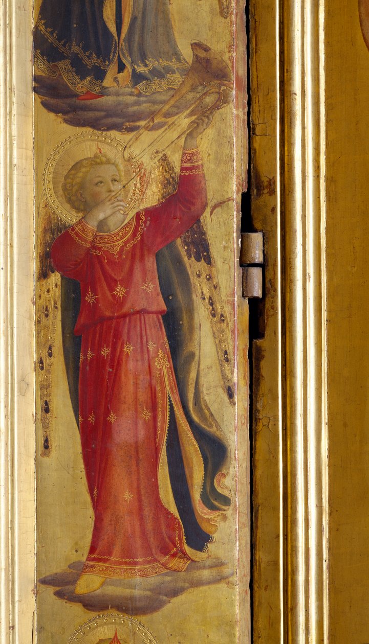 Angelo che suona una tromba (dettaglio) da Fra Angelico