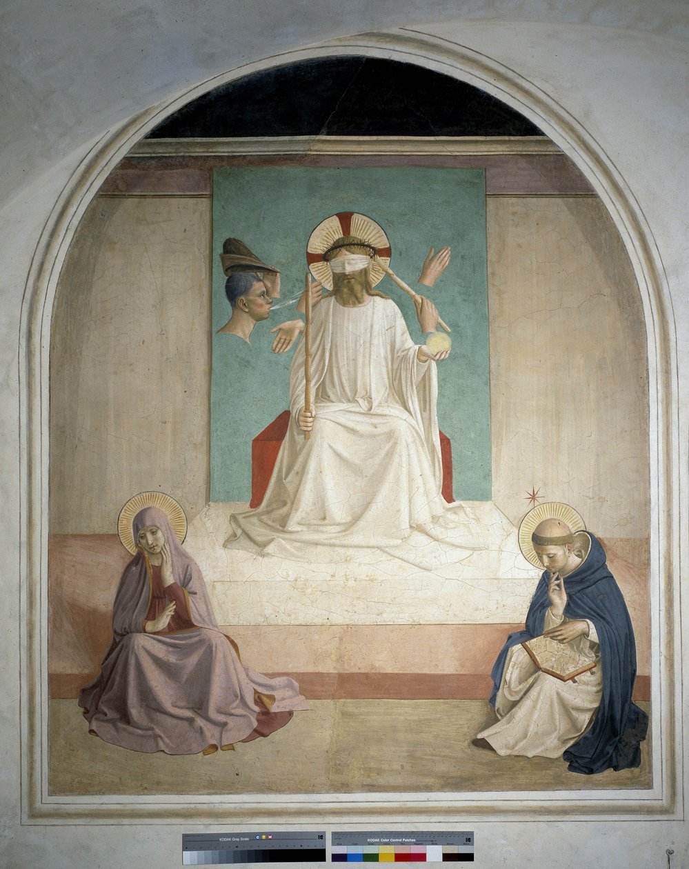 Cristo deriso con la Vergine e San Girolamo. Affresco di Guido di Pietro da Fra Angelico