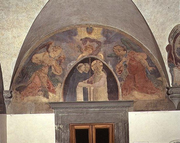 Cristo accoglie due frati domenicani da Fra Angelico