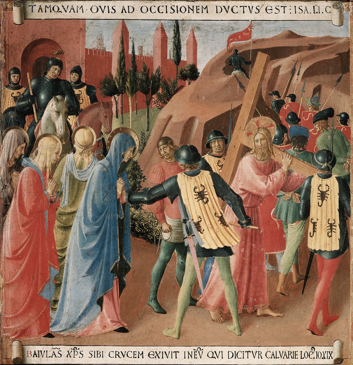 Storia della vita di Cristo: la salita al Calvario, il trasporto della croce da Fra Angelico