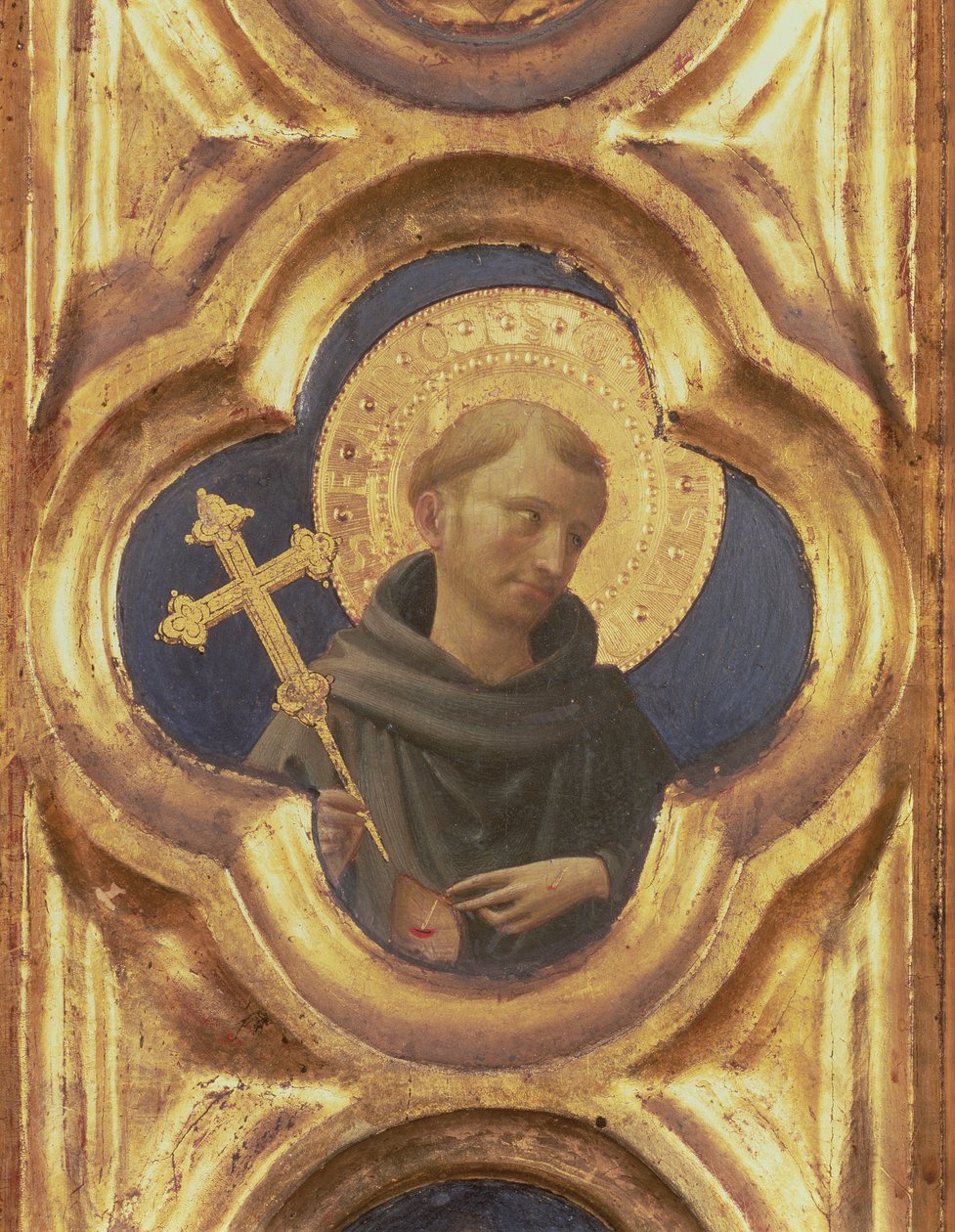 Pala di Santa Trinita (dettaglio della testa di San Francesco) da Fra Angelico