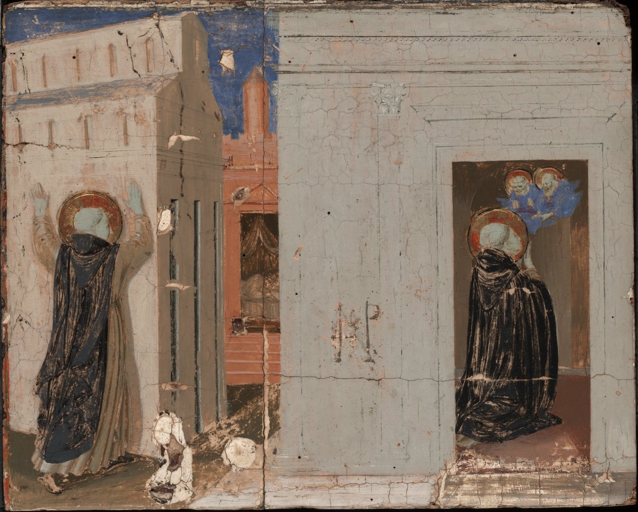 La visione di Papa Innocenzo III; Santi Pietro e Paolo appaiono a San Domenico da Fra Angelico
