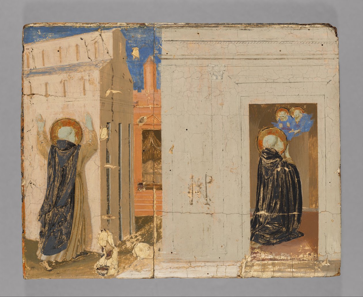 Die Vision von Papst Innozenz III.; Heilige Petrus und Paulus erscheinen dem Heiligen Dominikus da Fra Angelico