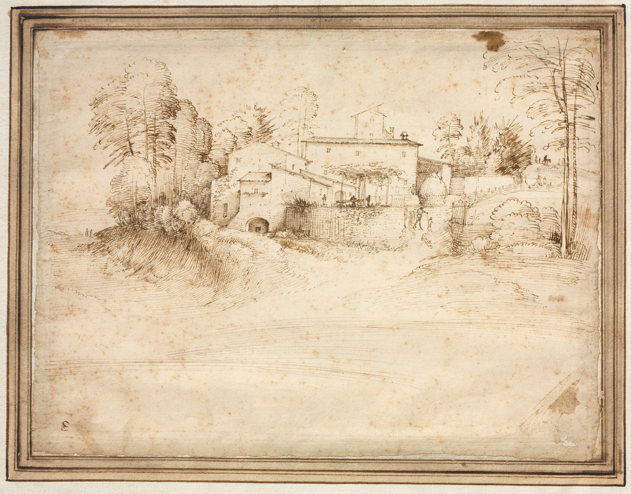 Cascina sul pendio di una collina, c. 1508 da Fra Bartolommeo