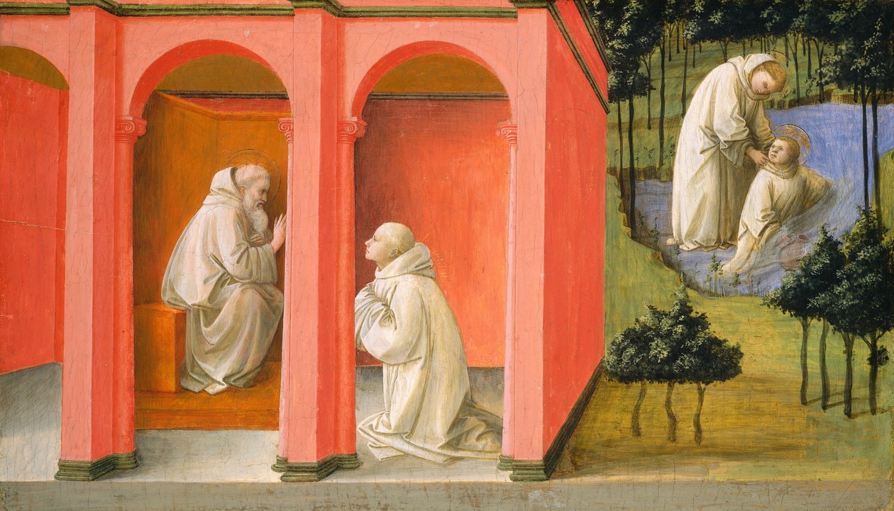San Benedetto ordina a San Mauro di salvare San Placido da Fra Filippo Lippi