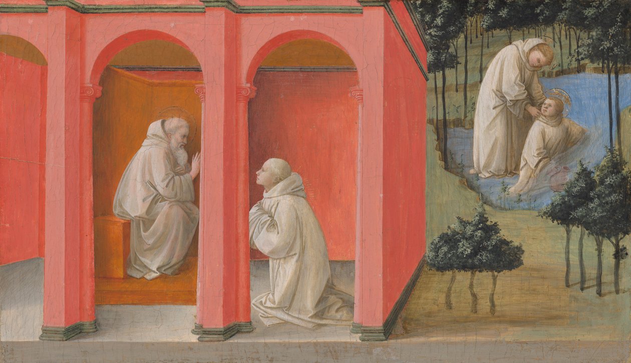 San Benedetto ordina a San Mauro di andare in soccorso di San Placidio da Fra Filippo Lippi
