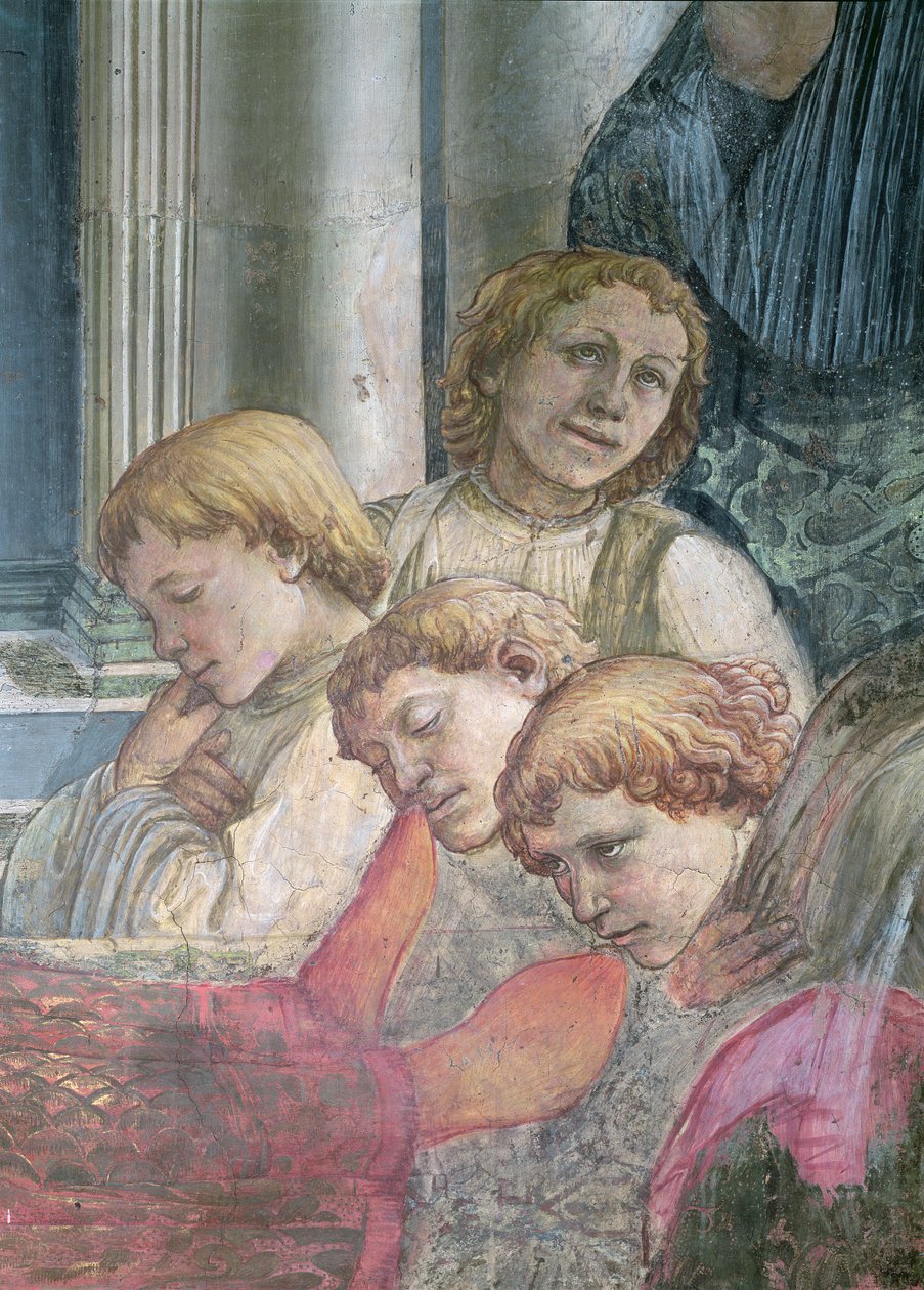 La celebrazione delle reliquie di Santo Stefano (dettaglio dei coristi) da Fra Filippo Lippi
