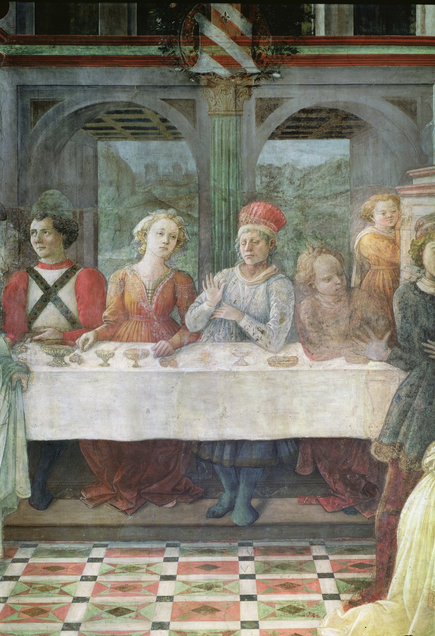 La festa di Erode (dettaglio delle figure al tavolo centrale) da Fra Filippo Lippi