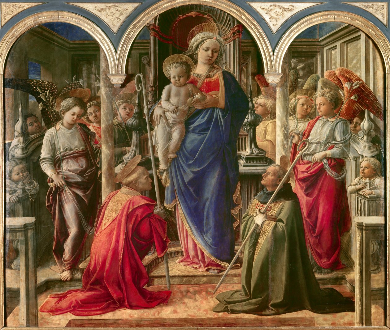 La Vergine con il Bambino circondata da angeli, San Frediano e Sant