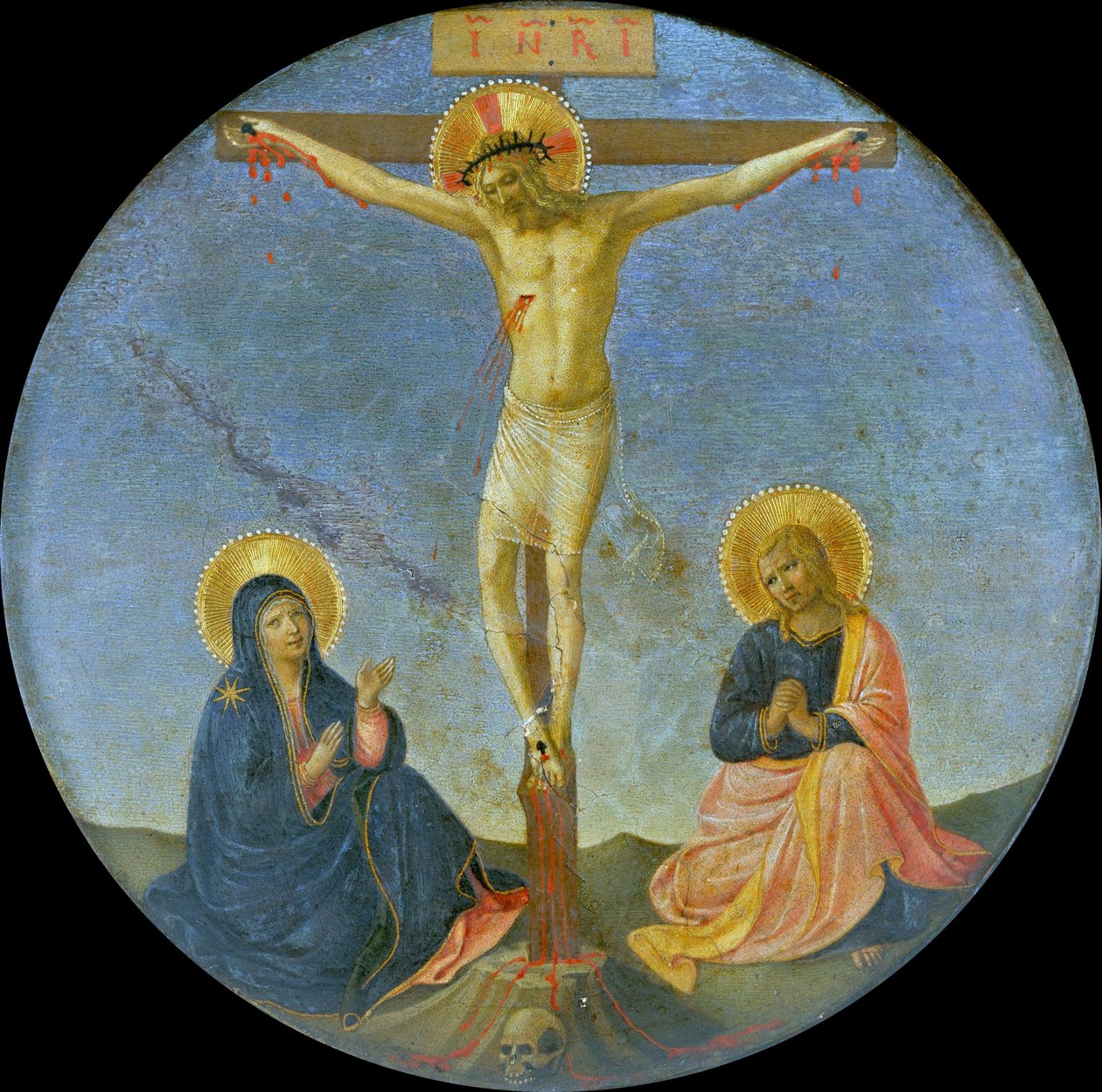 La Crocifissione con Maria e San Giovanni Evangelista Tondo, c. 1440 da Fra Giovanni Angelico da Fiesole