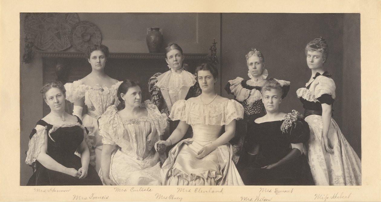 (Mrs. Grover Cleveland e le mogli dei membri del gabinetto del presidente Grover Cleveland) da Frances Benjamin Johnston