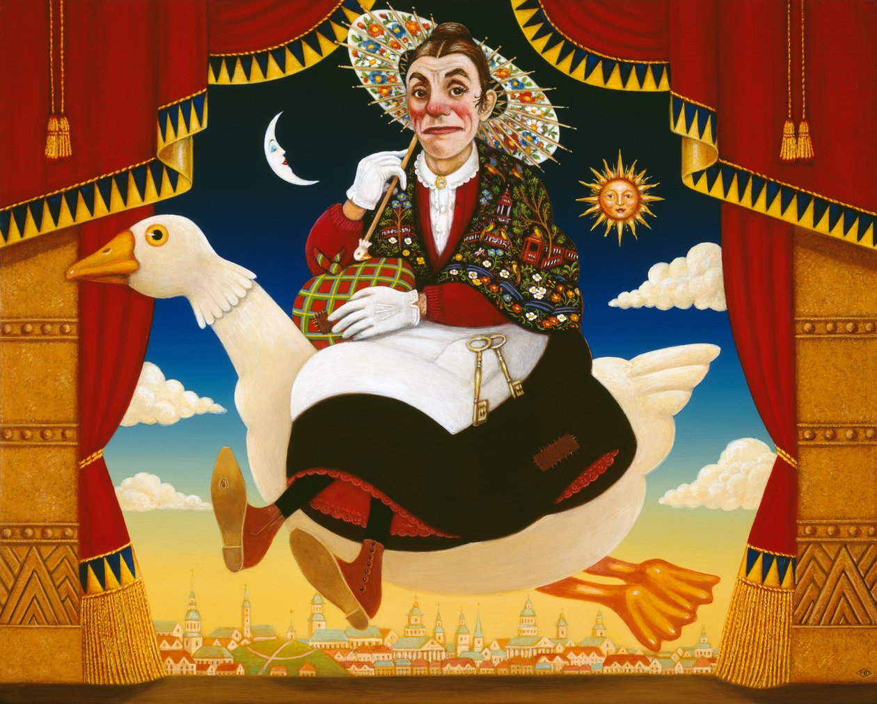 Dan Leno (1860-1904) come Madre Oca da Frances Broomfield