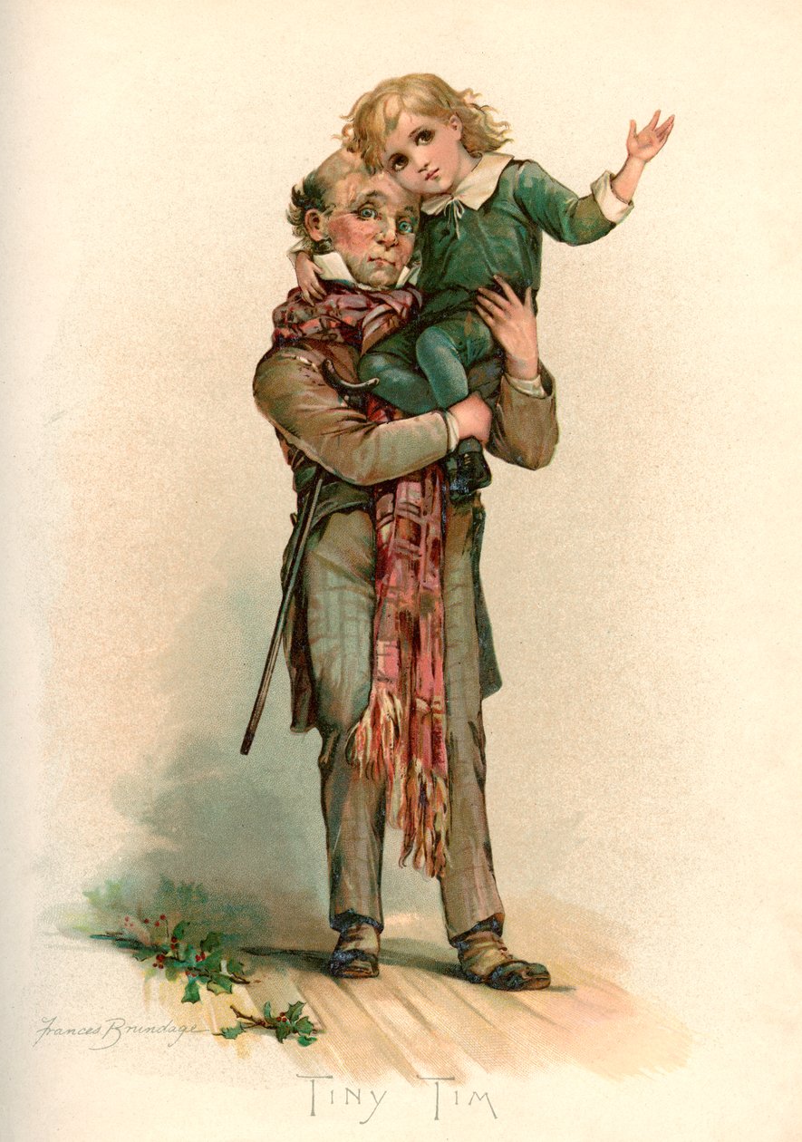 Bob Cratchit che porta Tiny Tim da Frances Brundage