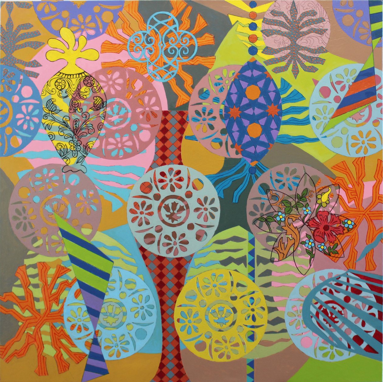 Mardi Gras Redux, 2025 (acrilico su tela) da Frances Ferdinands