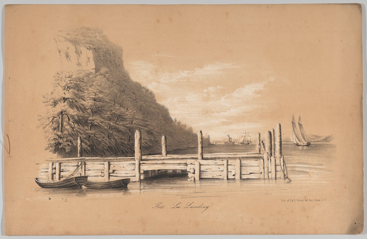 Fort Lee Landing, in: The New York Drawing Book, 1847 da Frances Flora Bond Palmer