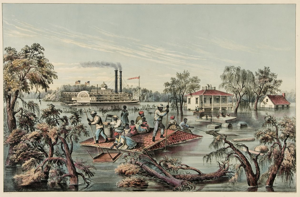 Alta marea nel Mississippi, pub.1868 da Frances Flora Bond Palmer