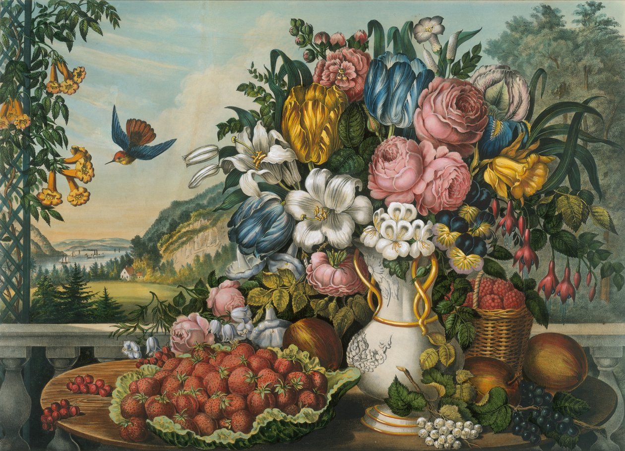 Paesaggio - Frutta e fiori, 1862 da Frances Flora Bond Palmer