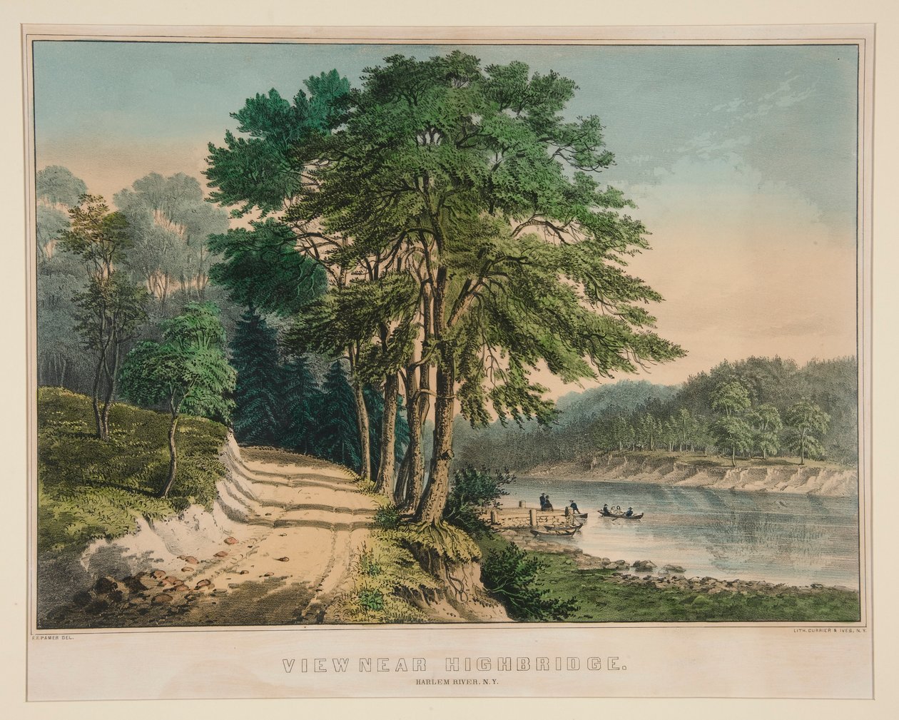 Veduta vicino a Highbridge. Harlem River, N.Y. da Frances Flora Bond Palmer