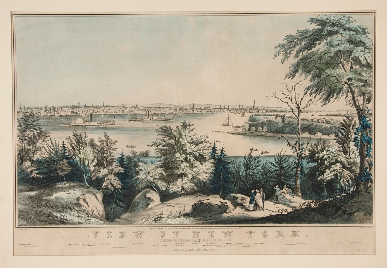 Veduta di New York da Weehawken-North River da Frances Flora Bond Palmer