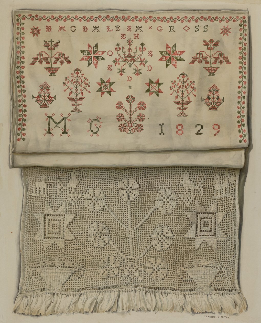 Asciugamano da esposizione del 1829 da Frances Lichten