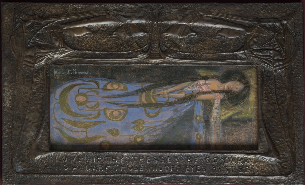 Amore, se le tue trecce sono così scure, quanto scuri devono essere quegli occhi nascosti, circa 1896 da Frances Macdonald
