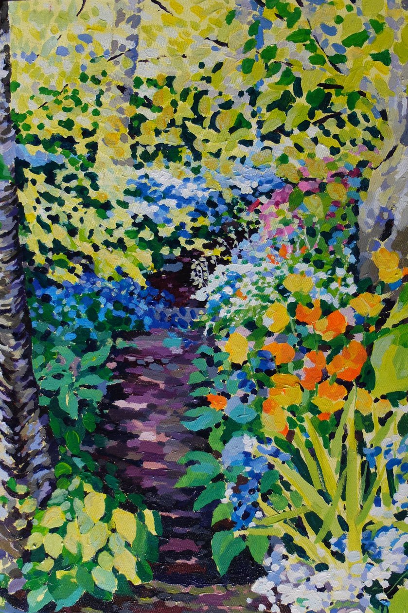 Sentiero della campana blu, 2020 (acrilico su tela) da Frances Naggs