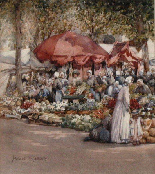Giorno di mercato, nord della Francia c.1910 da Frances Nesbitt