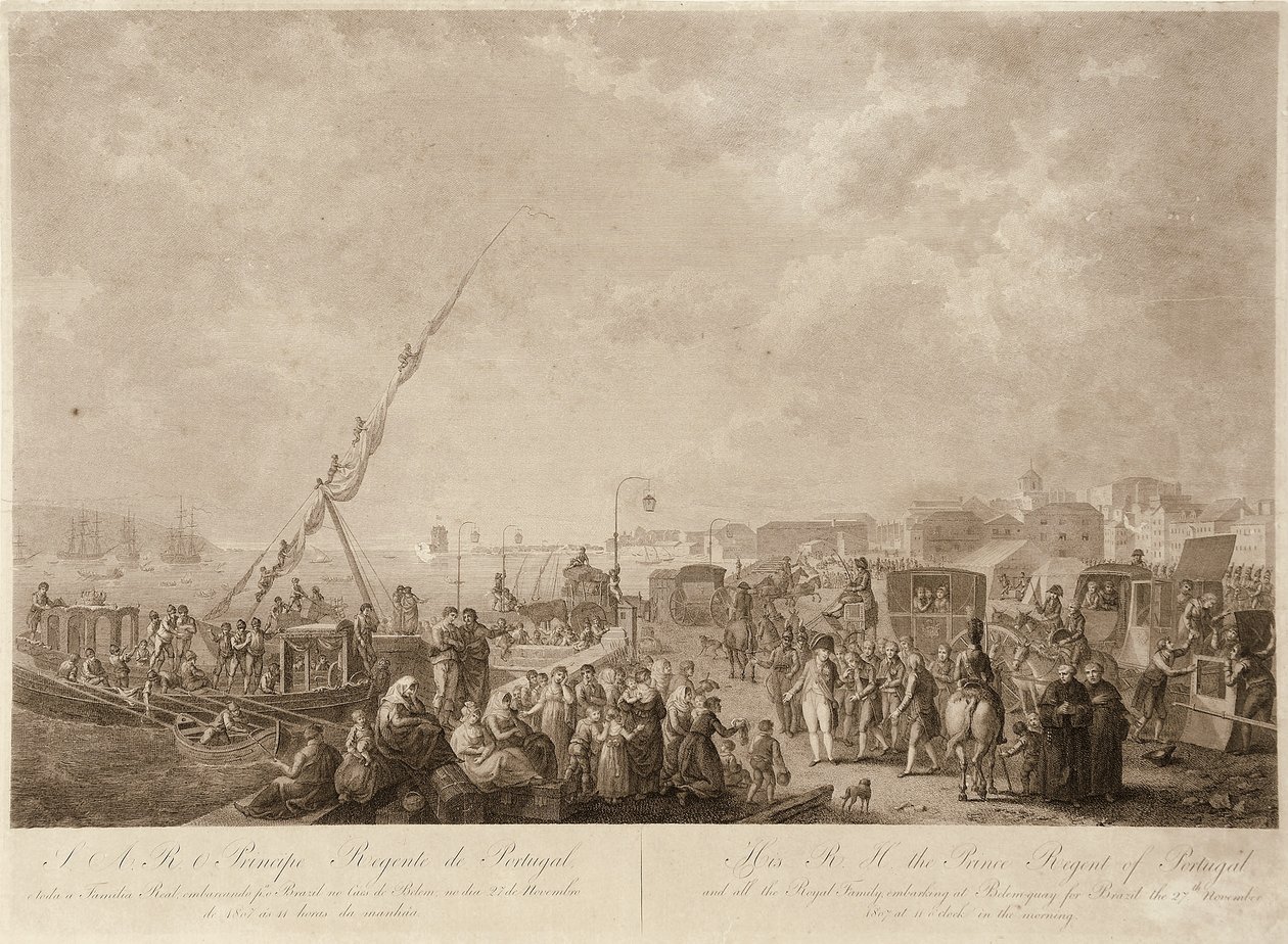 Giovanni VI che si imbarca per il Brasile da Francesco Bartolozzi