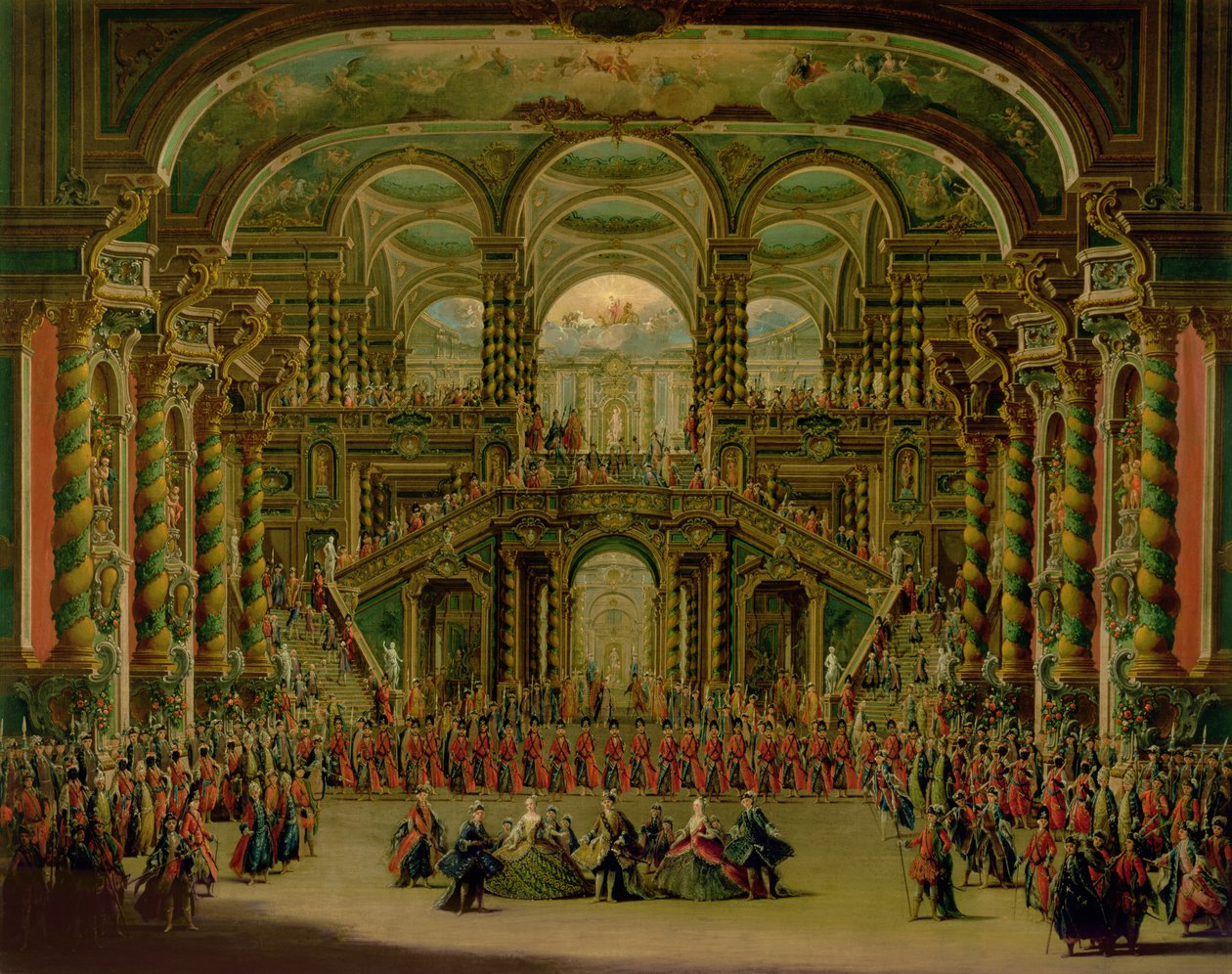 Una danza in un palazzo barocco rococò da Francesco Battaglioli