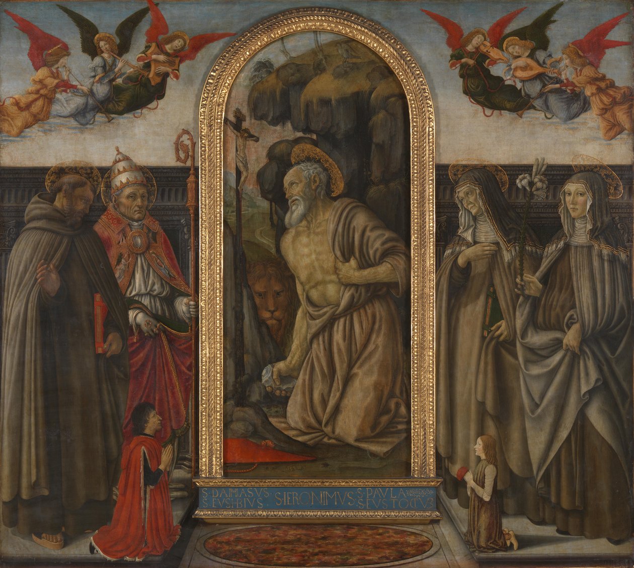 San Girolamo in penitenza con santi e donatori da Francesco Botticini
