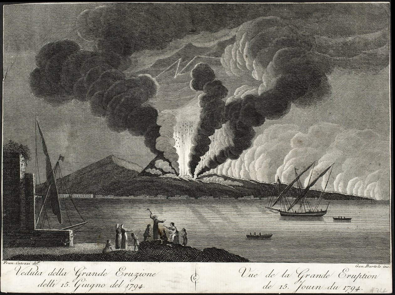 Vista della grande eruzione, 15 giugno 1794 da Francesco Catozzi