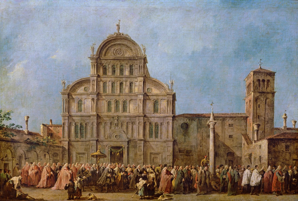 Processione pasquale del Doge di Venezia alla Chiesa di San Zaccaria, c.1766-70 da Francesco Guardi