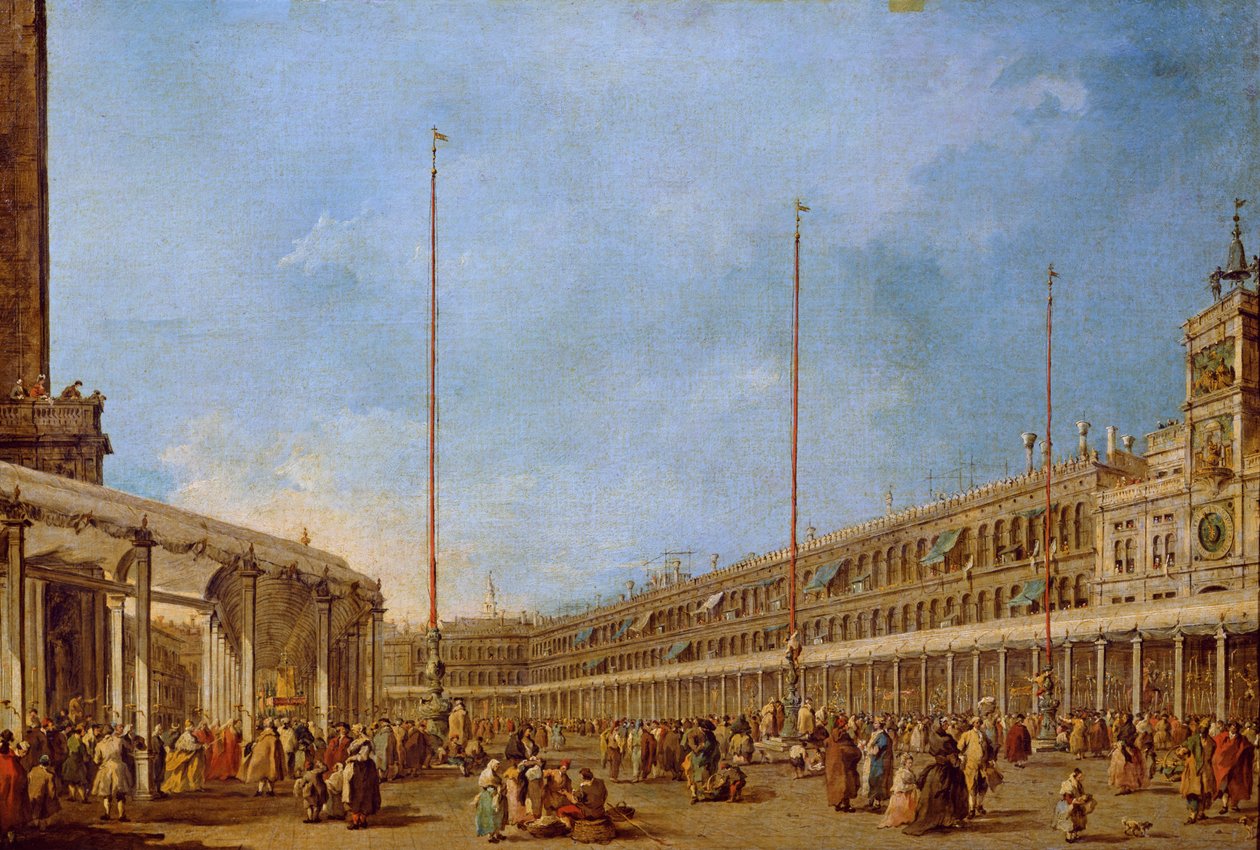 La processione del Corpus Domini attraverso Piazza San Marco, c.1766-70 da Francesco Guardi