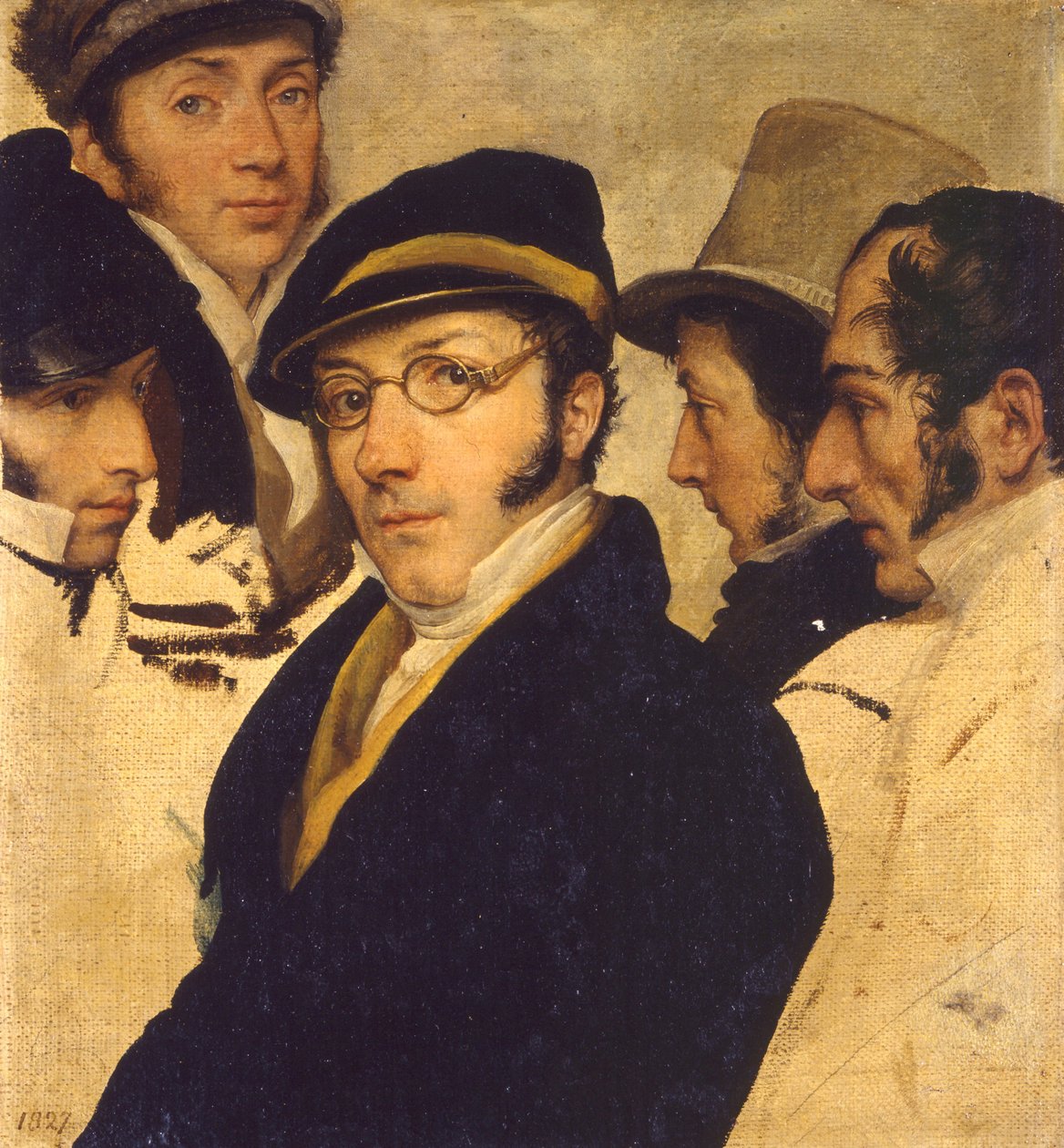 Autoritratto in un Gruppo di Amici da Francesco Hayez