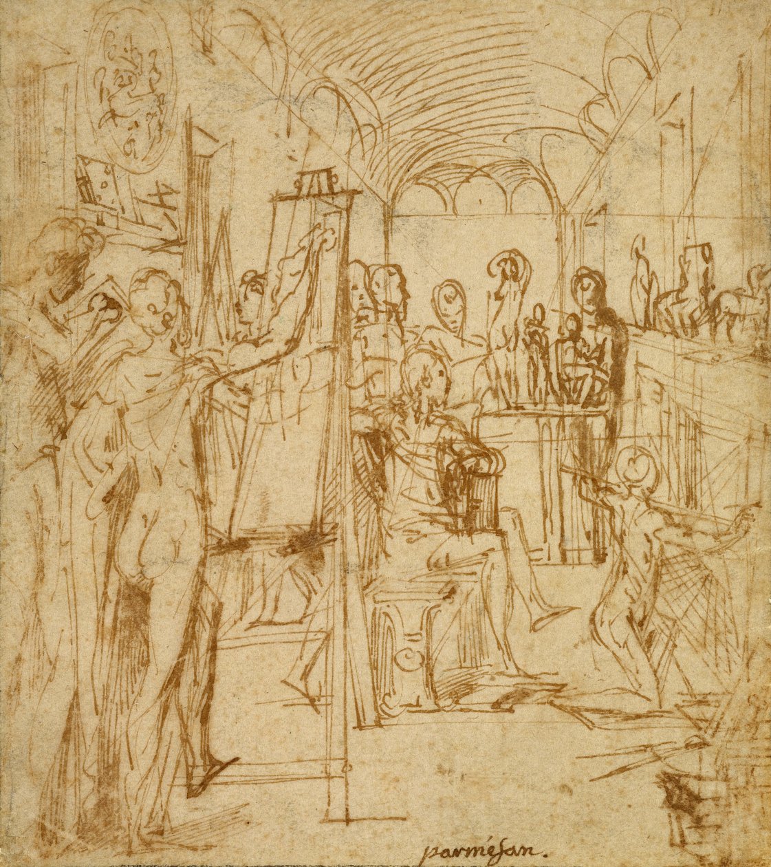 Interno di uno studio di pittore da Parmigianino