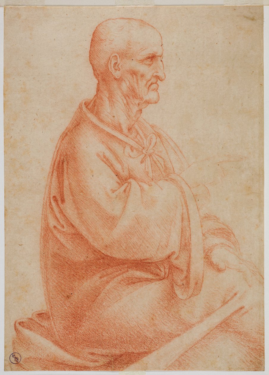 Vecchio seduto visto di lato, c. 1495 da Francesco Melzi