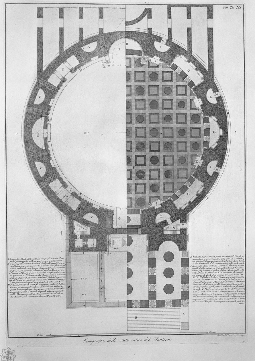 Ichnografia dello stato antico del Pantheon da Francesco Piranesi