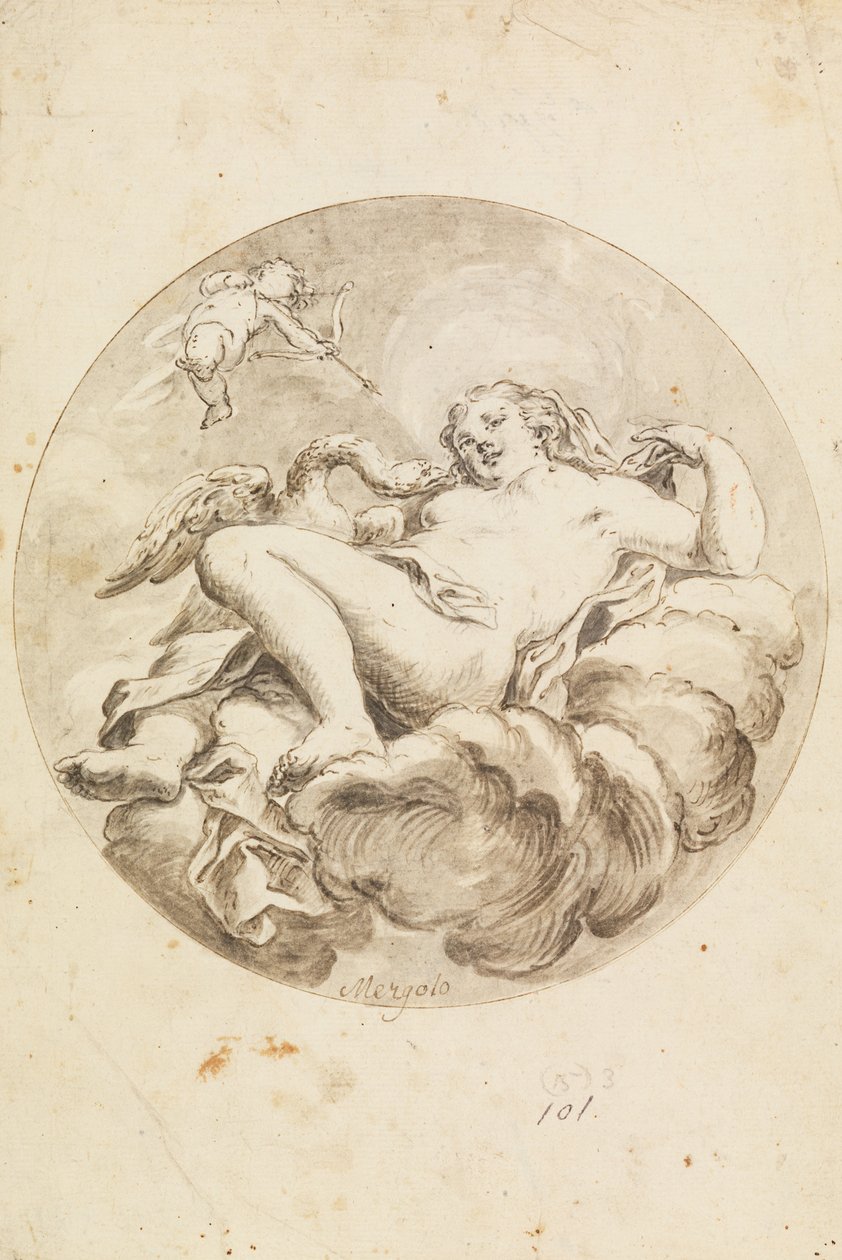 Progetto per un affresco sul soffitto- Leda e il cigno da Francesco Saverio Mergolo