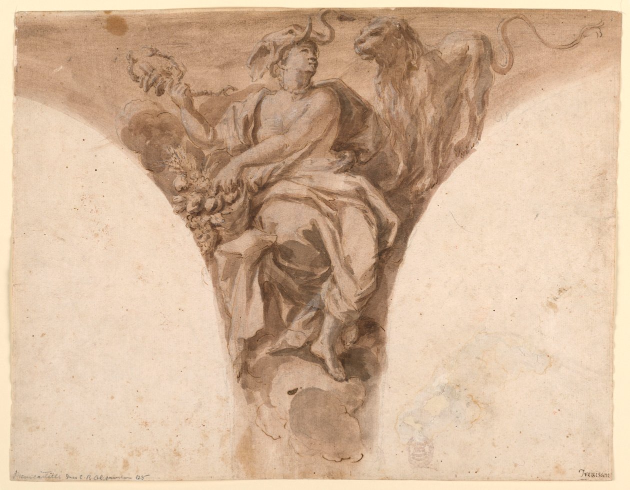 Progetto per un pennacchio nel vestibolo battesimale di San Pietro da Francesco Trevisani