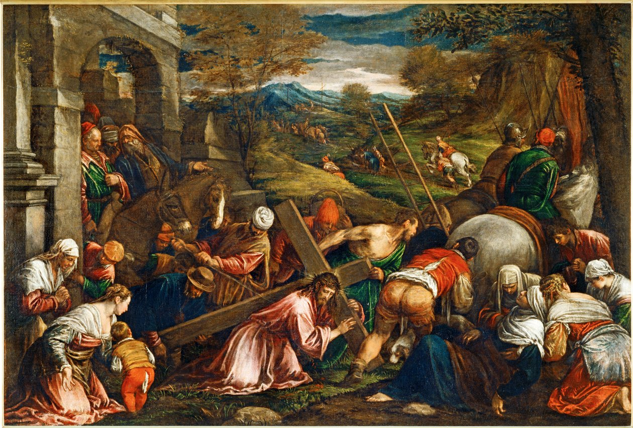 La Montee au Calvaire - Gesù Cristo porta la croce ... da Francesco (1549 92) Bassano