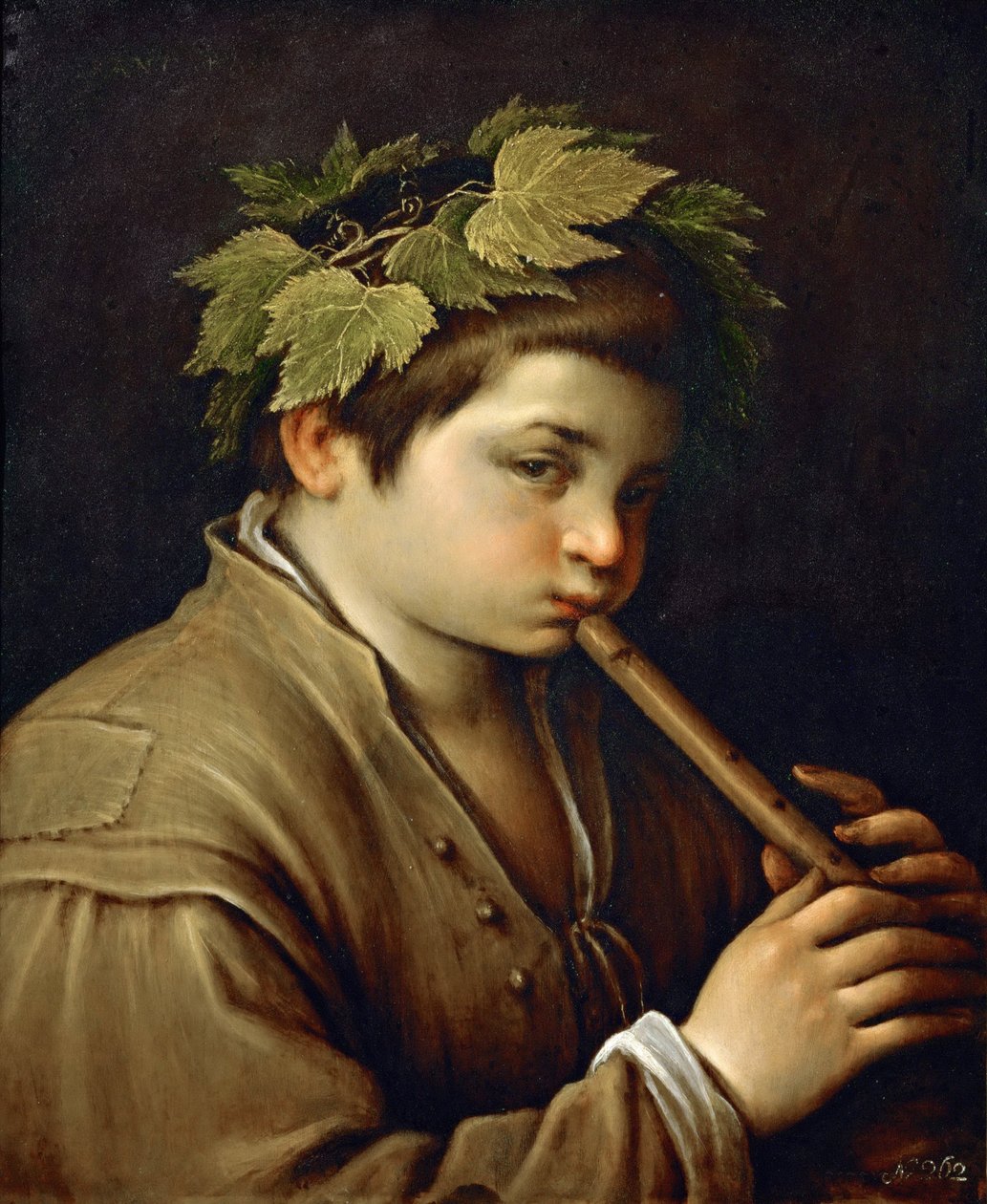 Ragazzo che suona il flauto da Francesco Bassano